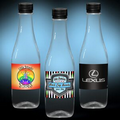 12 oz. Spring Water Full Color Label, Clear Glastic Bottle w/Black Cap